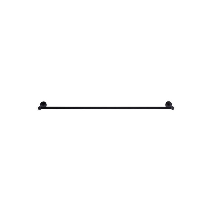 Meir Round Single Towel Rail - Matte Black-blue-leaf-bathware