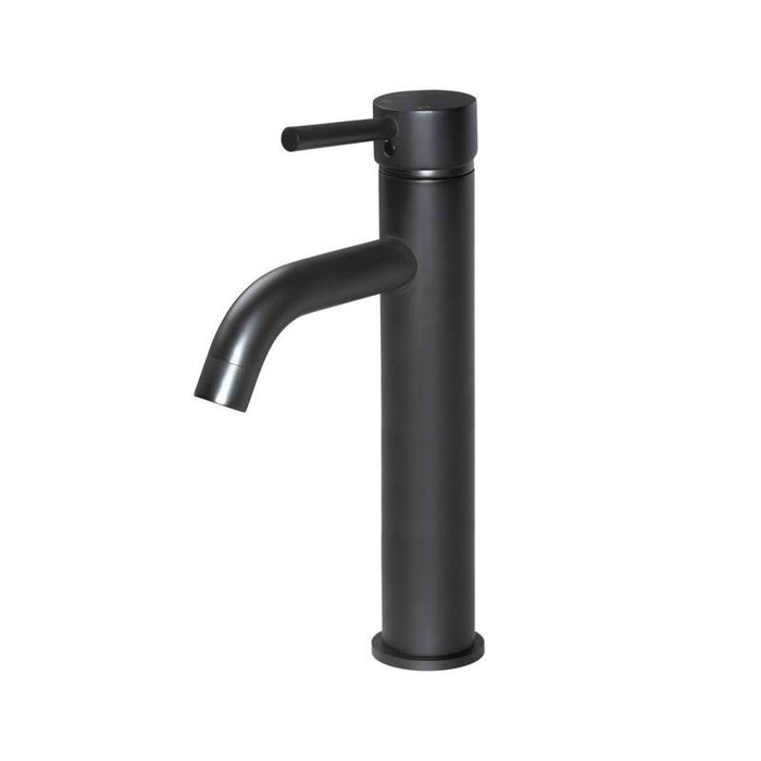 Meir Round Tall Basin Mixer Curved - Matte Black-blue-leaf-bathware