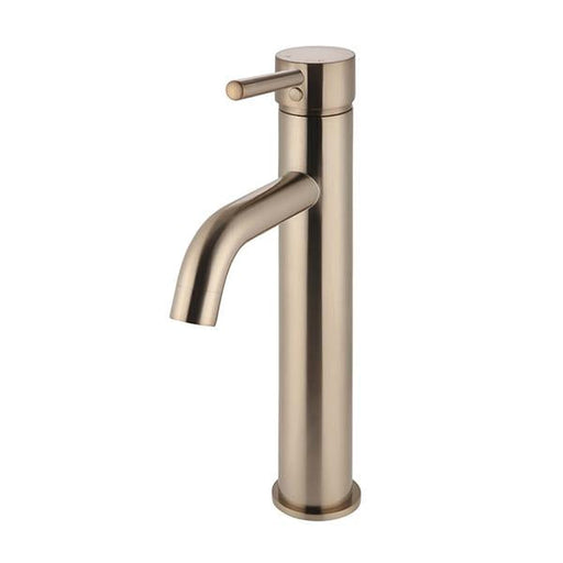 Meir Round Tall Basin Mixer Curved Spout - Champagne-MB04-R3-CH-blue-leaf-bathware