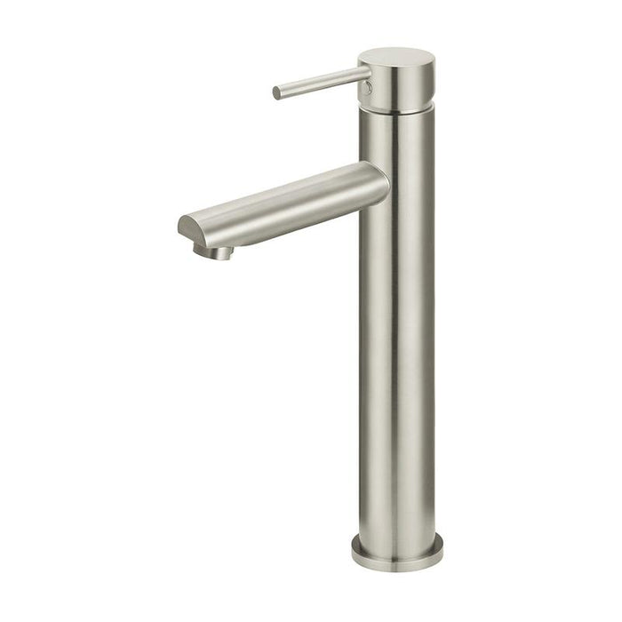 Meir Round Tall Basin Mixer - PVD Brushed Nickel-blue-leaf-bathware