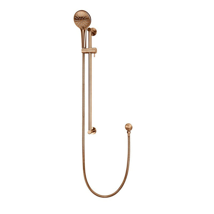 Meir Round Three Function Hand Shower On Rail Column - Lustre Bronze-MZ0402-PVDBZ-blue-leaf-bathware