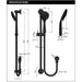 Meir Round Three Function Hand Shower On Rail Column - Lustre Bronze-blue-leaf-bathware
