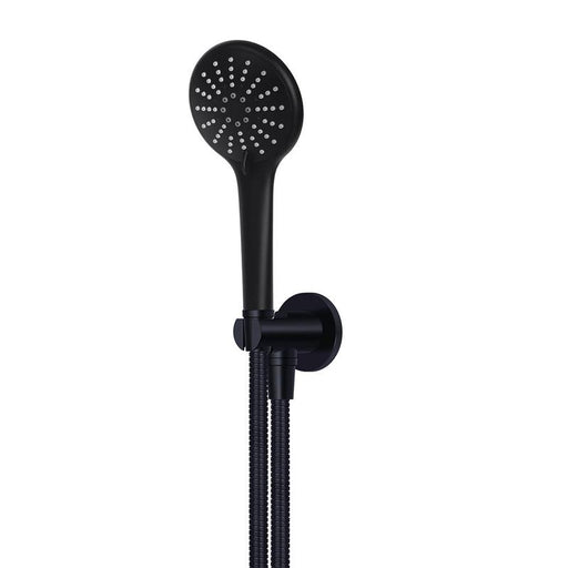 Meir Round Three Function Hand Shower on Fixed Bracket - Matte Black-blue-leaf-bathware