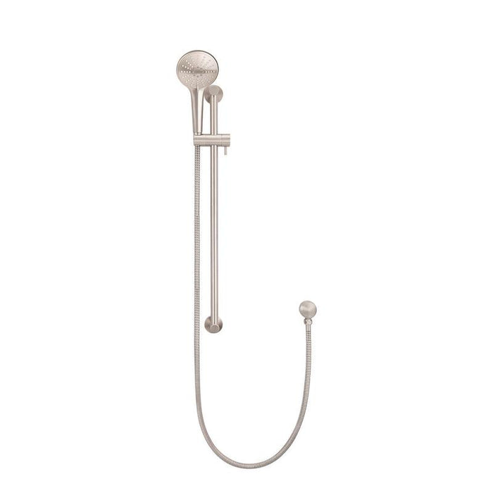 Meir Round Three Function Hand Shower on Rail Column - Champagne-blue-leaf-bathware