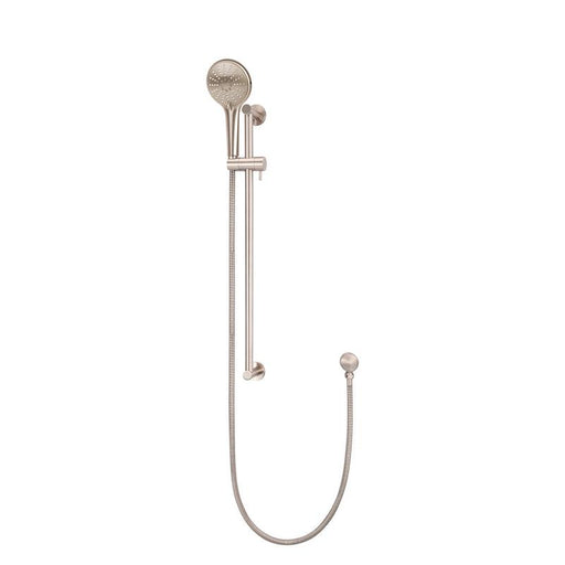 Meir Round Three Function Hand Shower on Rail Column - Champagne-blue-leaf-bathware