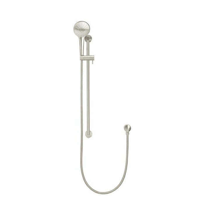 Meir Round Three Function Hand Shower on Rail Column - PVD Brushed Nickel-blue-leaf-bathware