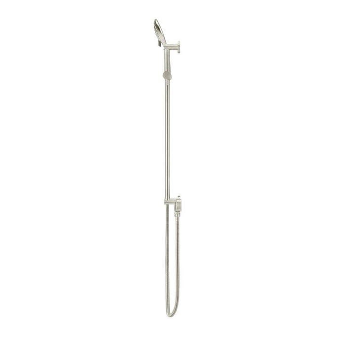 Meir Round Three Function Hand Shower on Rail Column - PVD Brushed Nickel-blue-leaf-bathware