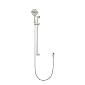 Meir Round Three Function Hand Shower on Rail Column - PVD Brushed Nickel-blue-leaf-bathware
