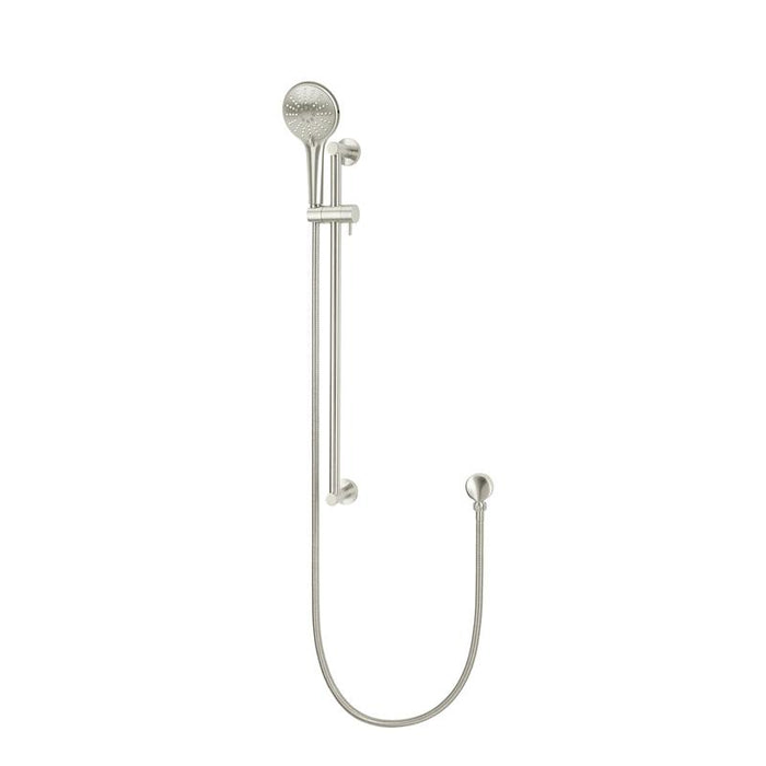 Meir Round Three Function Hand Shower on Rail Column - PVD Brushed Nickel-blue-leaf-bathware