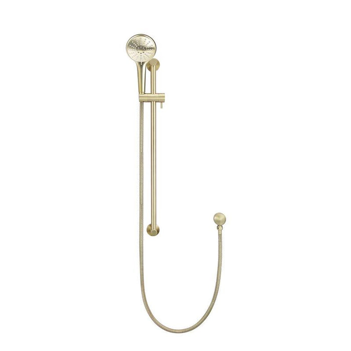 Meir Round Three Function Hand Shower on Rail Column - PVD Tiger Bronze-blue-leaf-bathware