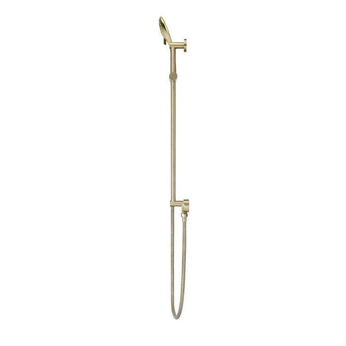 Meir Round Three Function Hand Shower on Rail Column - PVD Tiger Bronze-blue-leaf-bathware