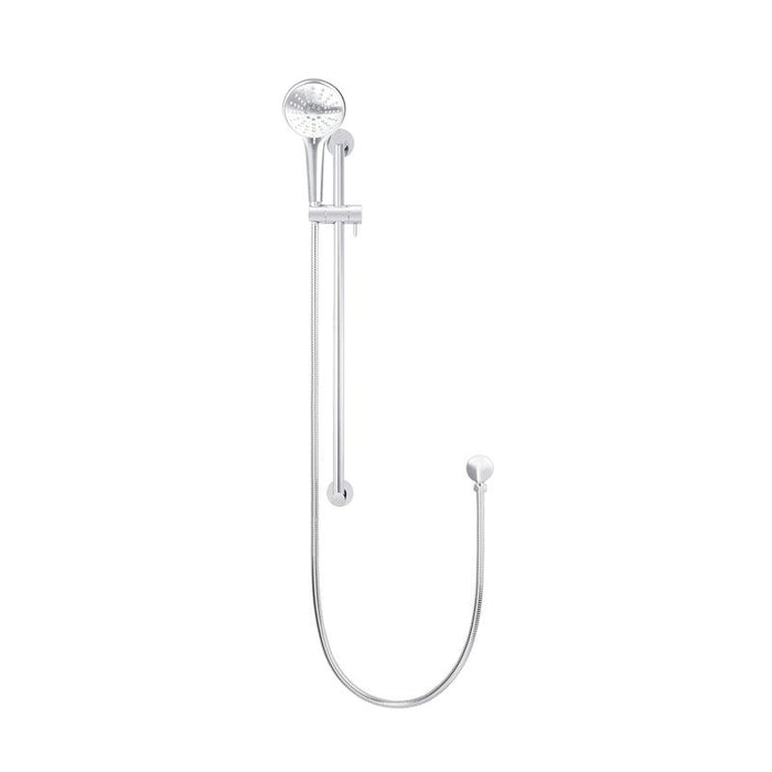 Meir Round Three Function Hand Shower on Rail Column - Polished Chrome-blue-leaf-bathware