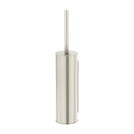 Meir Round Toilet Brush & Holder - PVD Brushed Nickel-blue-leaf-bathware