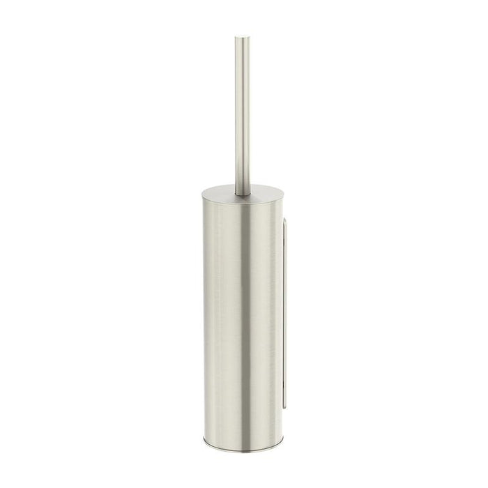 Meir Round Toilet Brush & Holder - PVD Brushed Nickel-blue-leaf-bathware