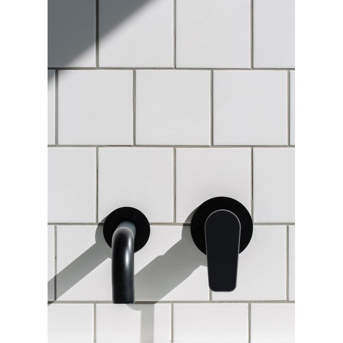 Meir Round Wall Mixer Paddle Handle Trim Kit (In-wall Body Not Included) - Matte Black-blue-leaf-bathware