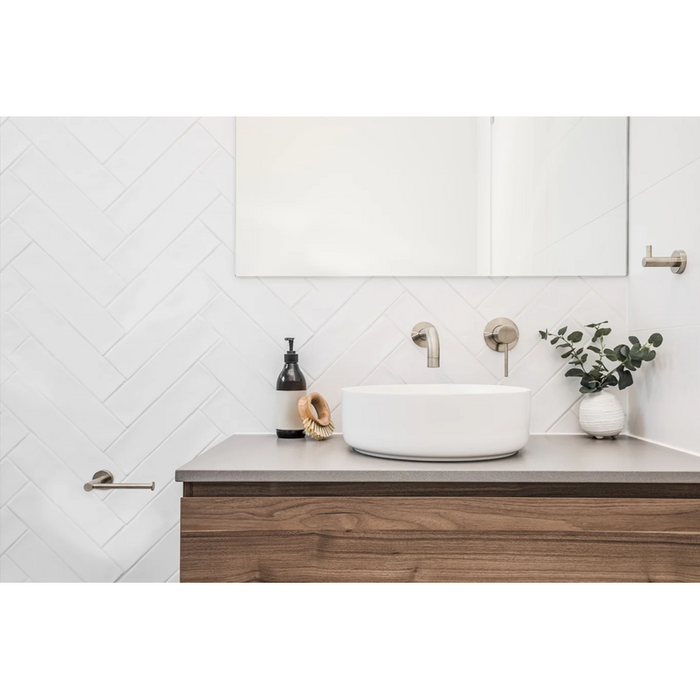 Meir Round Wall Mixer Pinless Handle Trim Kit (In-wall Body Not Included) - PVD Brushed Nickel-blue-leaf-bathware