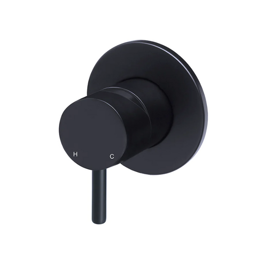 Meir Round Wall Mixer Short Pin - Matte Black-MW03S-blue-leaf-bathware