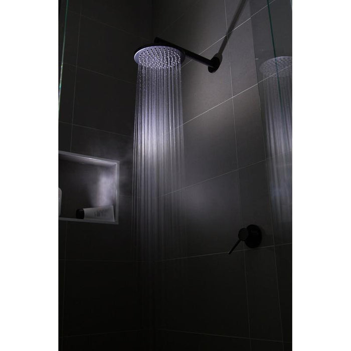 Meir Round Wall Shower Arm 400mm - Matte Black-blue-leaf-bathware