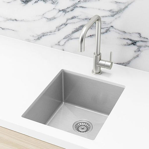 Meir Single Bowl Sink 440 x 380mm - Brushed Nickel-MKSP-S380440-NK-blue-leaf-bathware