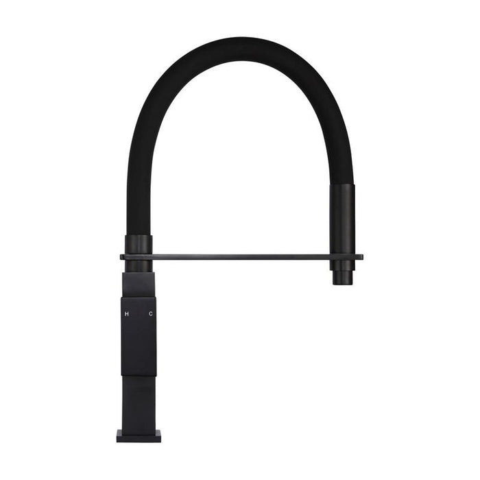 Meir Square Flexible Kitchen Mixer Tap - Matte Black-blue-leaf-bathware