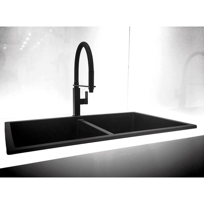 Meir Square Flexible Kitchen Mixer Tap - Matte Black-blue-leaf-bathware