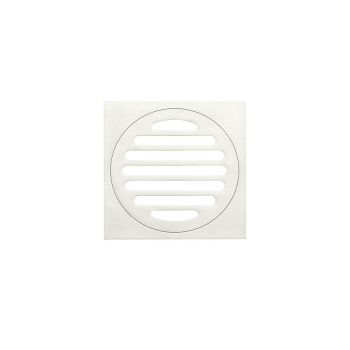 Meir Square Floor Grate Shower Drain 100mm outlet - PVD Brushed Nickel-blue-leaf-bathware