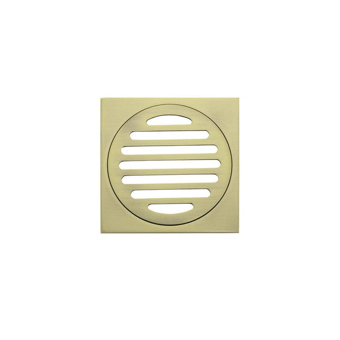 Meir Square Floor Grate Shower Drain 100mm outlet - PVD Tiger Bronze-blue-leaf-bathware