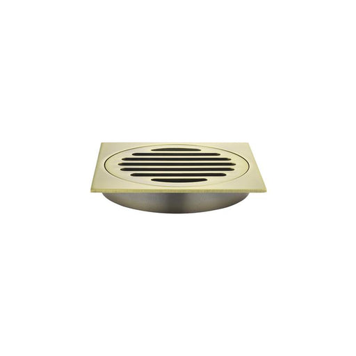 Meir Square Floor Grate Shower Drain 100mm outlet - PVD Tiger Bronze-blue-leaf-bathware