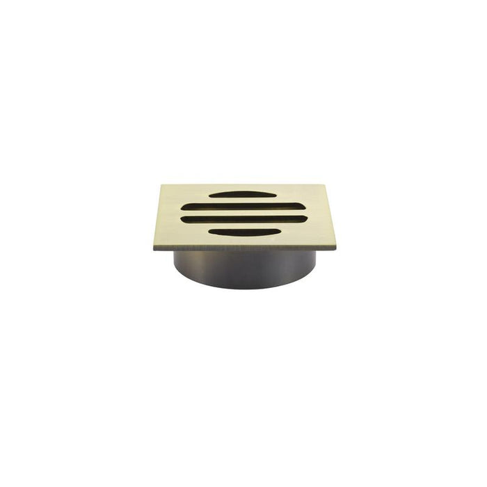 Meir Square Floor Grate Shower Drain 50mm outlet - PVD Tiger Bronze-blue-leaf-bathware