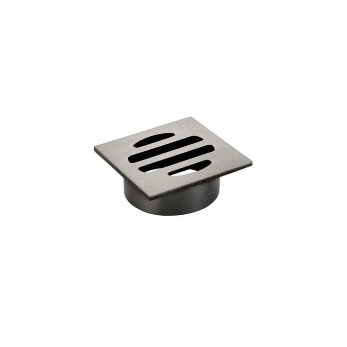 Meir Square Floor Grate Shower Drain 50mm outlet - Shadow Gunmetal-blue-leaf-bathware