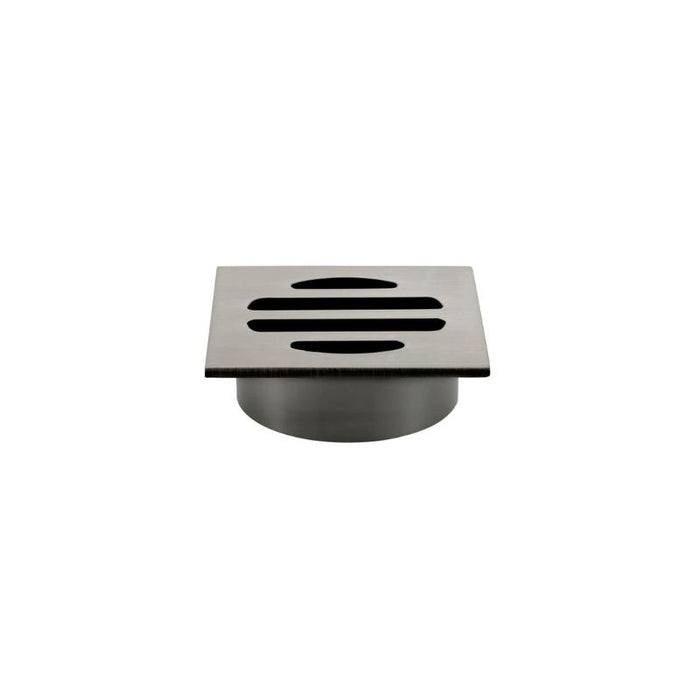 Meir Square Floor Grate Shower Drain 50mm outlet - Shadow Gunmetal-blue-leaf-bathware