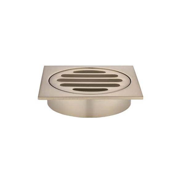 Meir Square Floor Grate Shower Drain 80mm Outlet - Champagne-MP06-80-CH-blue-leaf-bathware