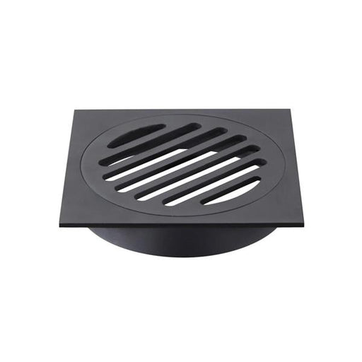 Meir Square Floor Grate Shower Drain 80mm Outlet - Matte Black-MP06-80-blue-leaf-bathware