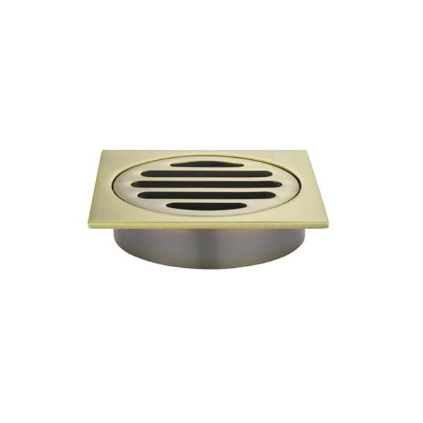 Meir Square Floor Grate Shower Drain 80mm Outlet - Tiger Bronze-MP06-80-PVDBB-blue-leaf-bathware