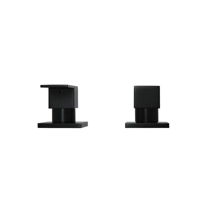 Meir Square Quarter-Turn Wall Top Assemblies - Matte Black-blue-leaf-bathware