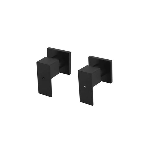 Meir Square Quarter-Turn Wall Top Assemblies - Matte Black-blue-leaf-bathware
