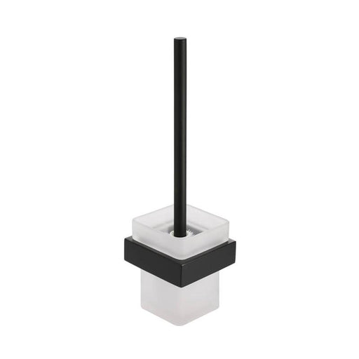 Meir Square Toilet Brush & Holder - Matte Black-blue-leaf-bathware