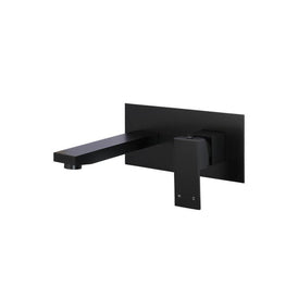 Meir Square Wall Basin Mixer and Spout - Matte Black-blue-leaf-bathware