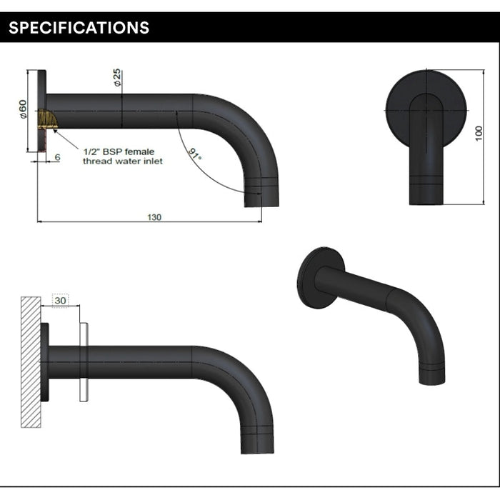 Meir Universal Round Curved Spout 130mm - Lustre Bronze-blue-leaf-bathware