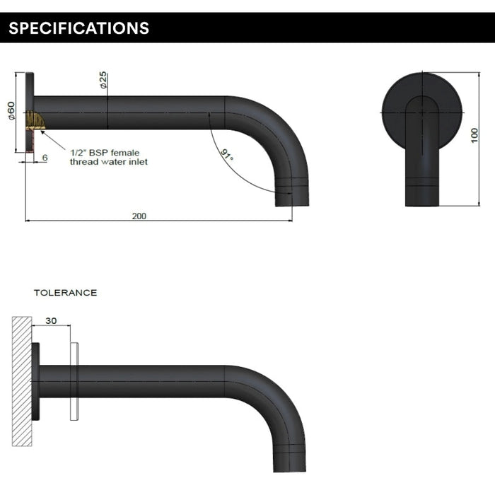 Meir Universal Round Curved Spout - Lustre Bronze-blue-leaf-bathware