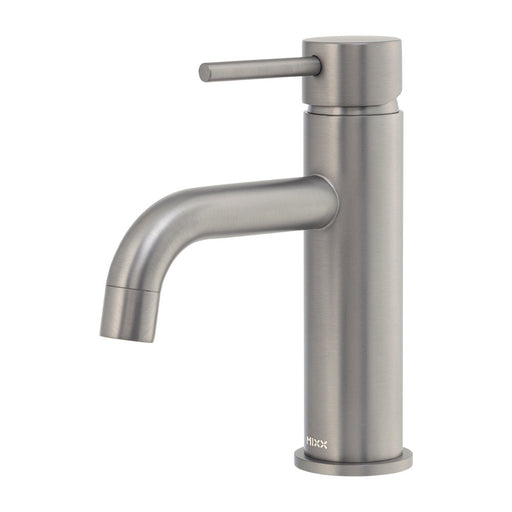 Mixx Anise Basin Mixer Curved Spout - Gun Metal-Blue Leaf Bathware &amp; Tiles