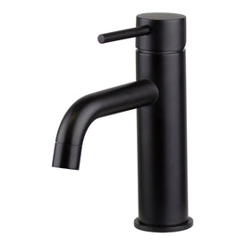 Mixx Anise Basin Mixer Curved Spout - Matt Black-Blue Leaf Bathware &amp; Tiles