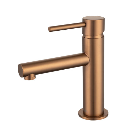Mixx Anise Basin Mixer Straight Spout - Brushed Bronze-Blue Leaf Bathware &amp; Tiles