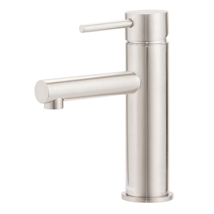 Mixx Anise Basin Mixer Straight Spout - Brushed Nickel-Blue Leaf Bathware &amp; Tiles