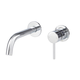 Mixx Anise Dual Wall Plate Mixer - Chrome-Blue Leaf Bathware &amp; Tiles