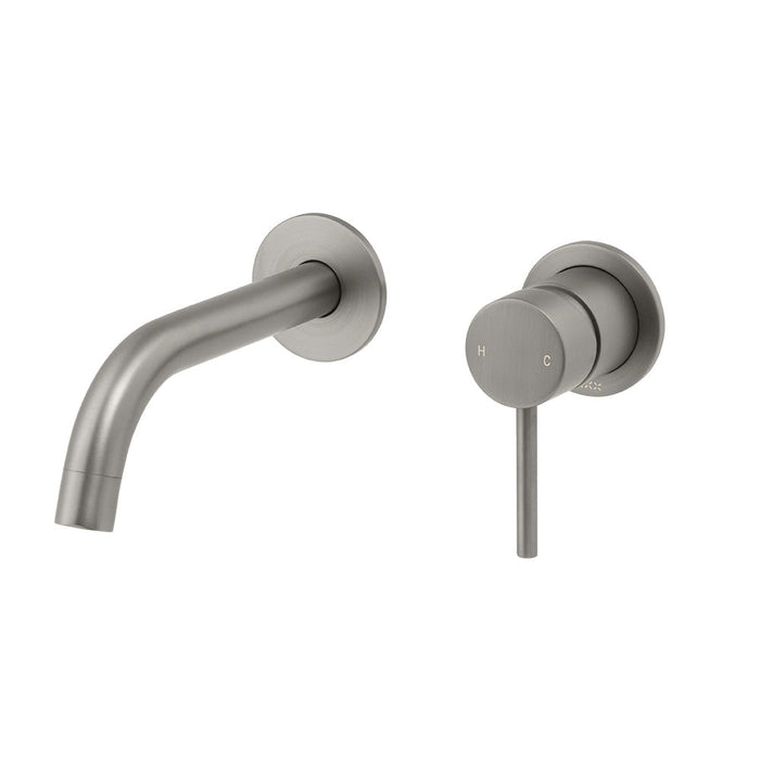 Mixx Anise Dual Wall Plate Mixer - Gun Metal-Blue Leaf Bathware &amp; Tiles