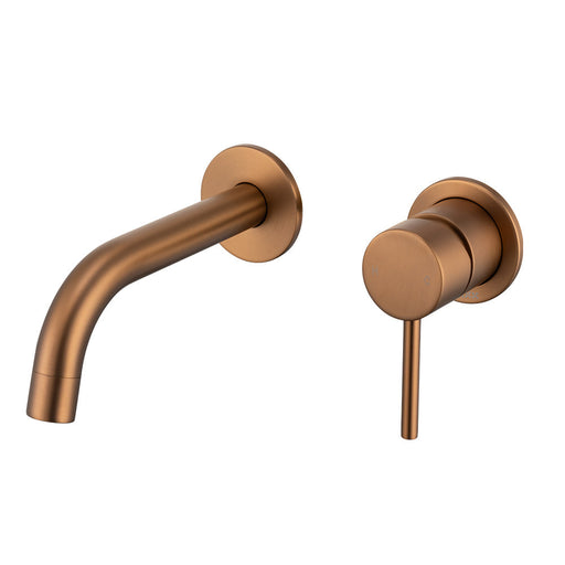 Mixx Anise Dual Wall Plate Mixer Trim Kit - Brushed Bronze-Blue Leaf Bathware &amp; Tiles