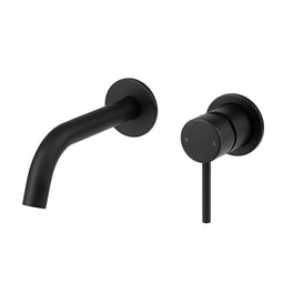 Mixx Anise Dual Wall Plate Mixer Trim Kit - Matt Black-Blue Leaf Bathware &amp; Tiles