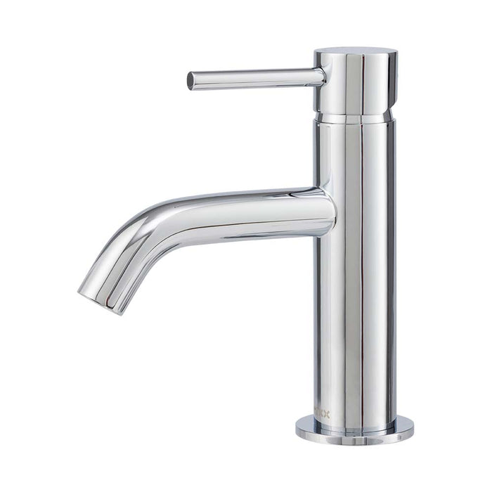 Mixx Anise Eco Basin Mixer Curved Spout - Chrome-Blue Leaf Bathware &amp; Tiles