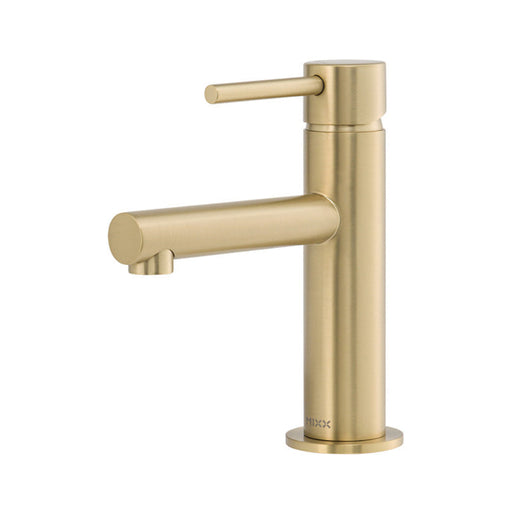 Mixx Anise Eco Basin Mixer Straight Spout - Brushed Gold-Blue Leaf Bathware &amp; Tiles
